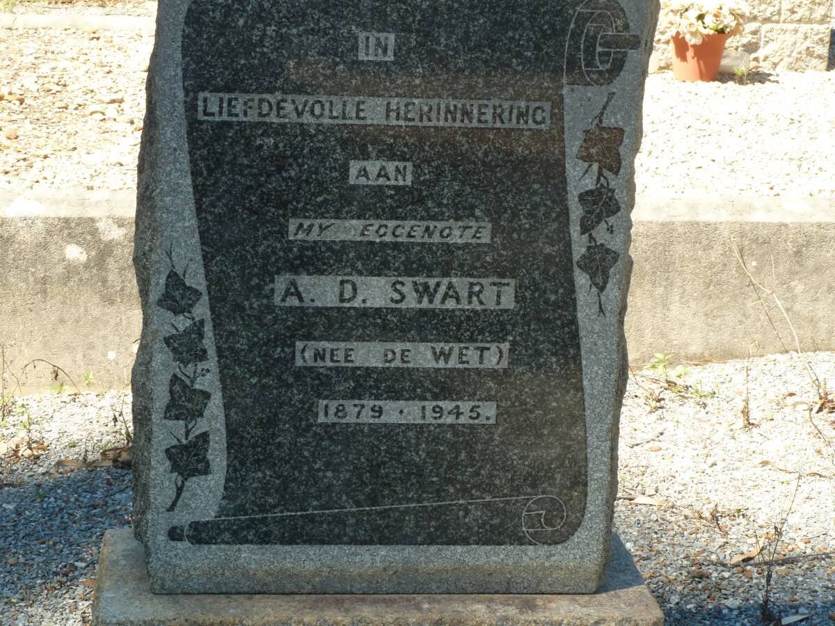 SWART A.D. nee DE WET 1879-1945