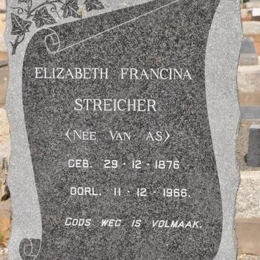 STREICHER Elizabeth Francina nee VAN AS 1876-1966