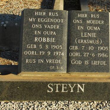 STEYN Robbie 1905-1974 &amp; Lenie ERASMUS 1905-1986