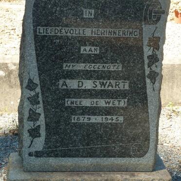 SWART A.D. nee DE WET 1879-1945