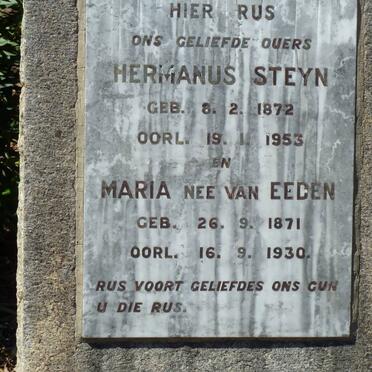 STEYN Hermanus 1872-1953 &amp; Maria VAN EEDEN 1871-1930