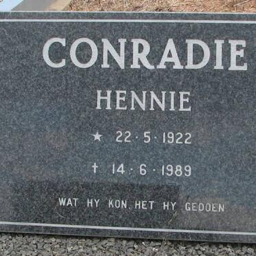 CONRADIE Hennie 1922-1989