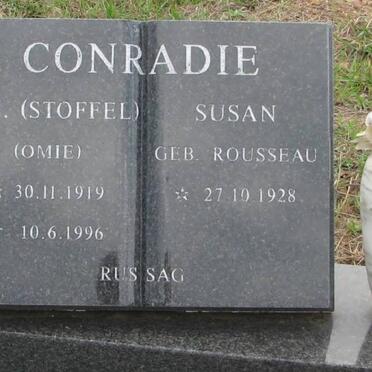 CONRADIE C.H. 1919-1996 &amp; Susan ROUSSEAU 1928-
