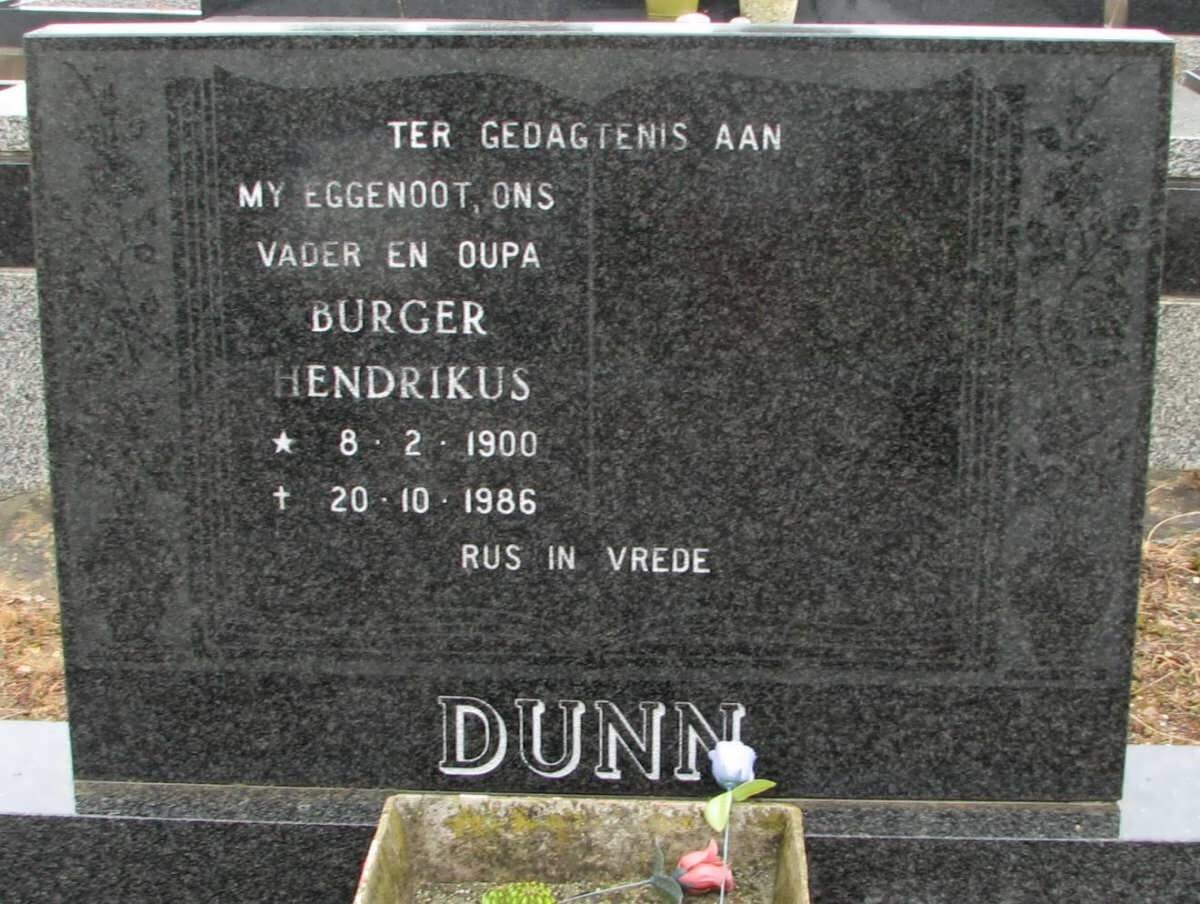 DUNN Burger Hendrikus 1900-1986