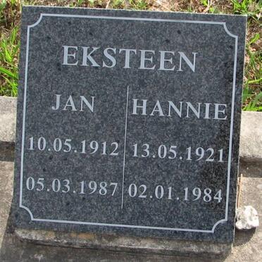 EKSTEEN Jan 1912-1987 &amp; Hannie 1921-1984