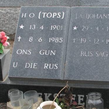 EKSTEEN H.O. 1901-1985 &amp; J.A. 1908-1996