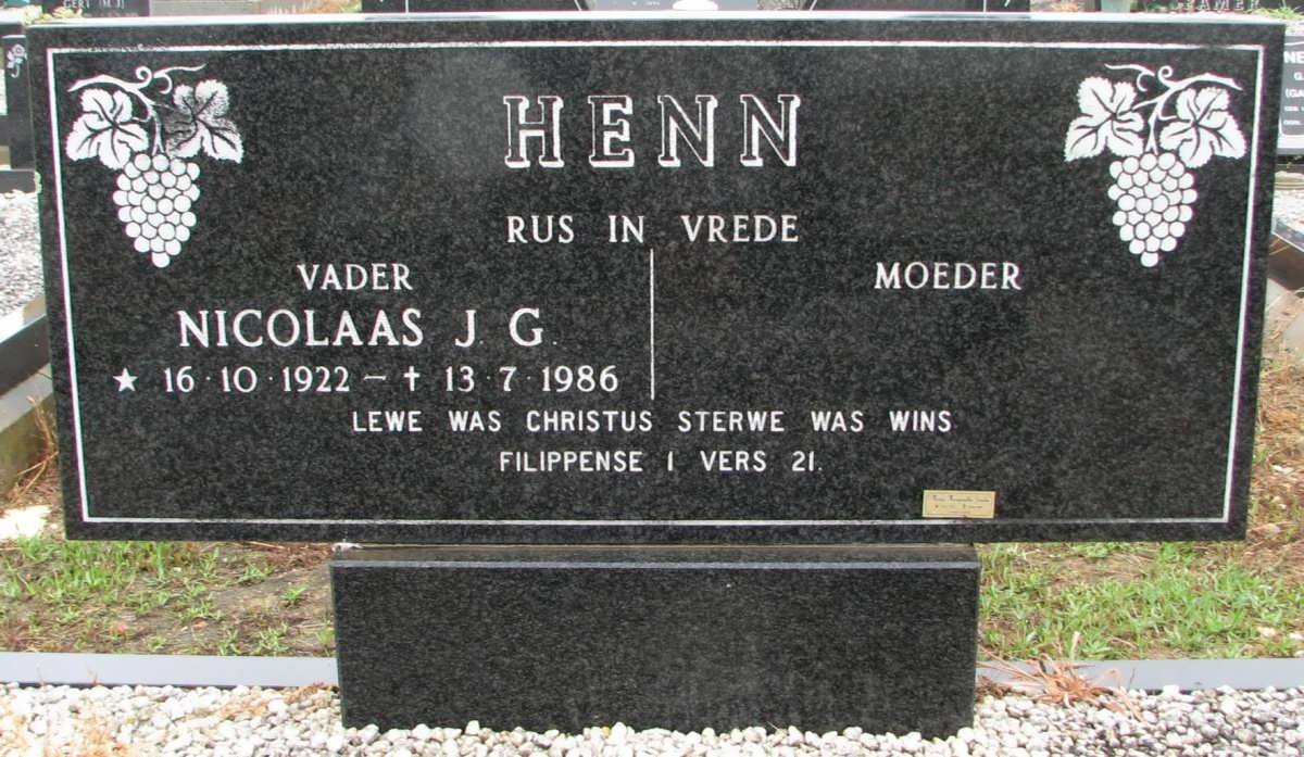 HENN Nicolaas J.G. 1922-1986