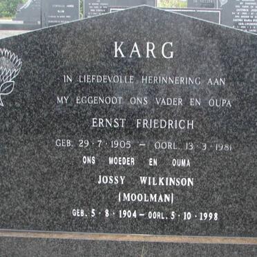 KARG Ernst Friedrich 1905-1981 &amp; Jossy Wilkinson MOOLMAN 1904-1998