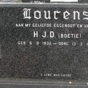LOURENS H.J.D. 1932-1981