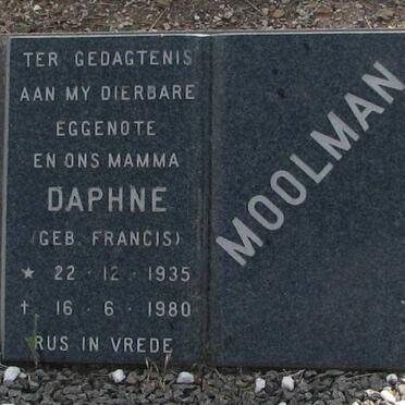 MOOLMAN Daphne nee FRANCIS 1935-1980