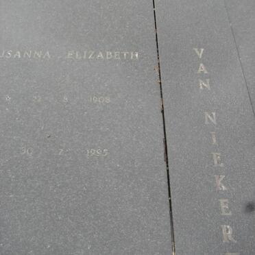 NIEKERK Jacobus Muller, van 1903-1989 &amp; Susanna Elizabeth 1908-1995