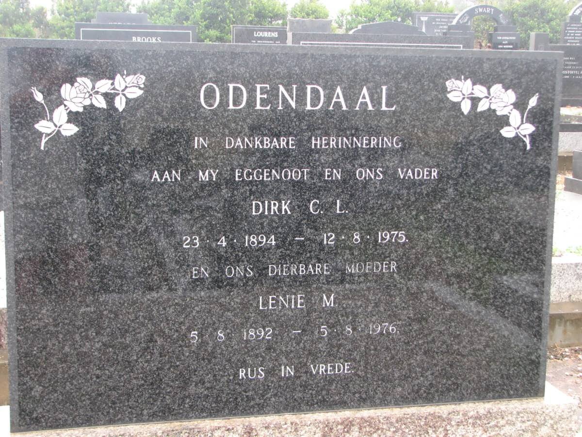 ODENDAAL Dirk C.L. 1894-1975 &amp; Lenie M. 1892-1976