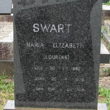 SWART Maria Elizabeth nee LOURENS 1892-1976