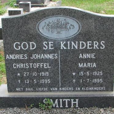 SMITH Andries Johannes Christoffel 1919-1995 &amp; Annie Maria 1925-1995