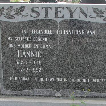 STEYN Awie 1912-2000 &amp; Hannie 1919-1992