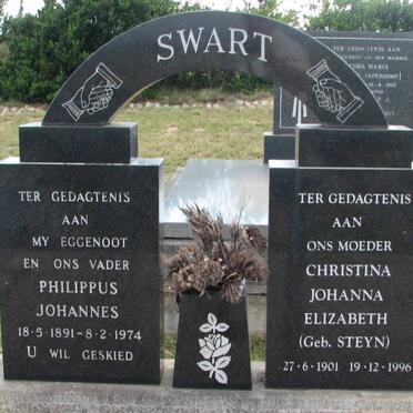 SWART Philippus Johannes 1891-1974 &amp; Christina Johanna Elizabeth STEYN 1901-1996