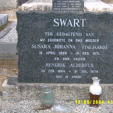 SWART Hendrik Albertus 1894-1974 &amp; Susara Johanna TALJAARD 1898-1971