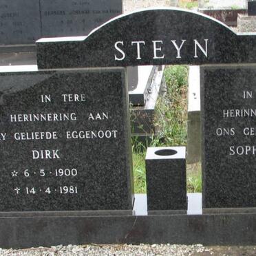 STEYN Dirk 1900-1981 &amp; Sophia Johanna 1910-1988