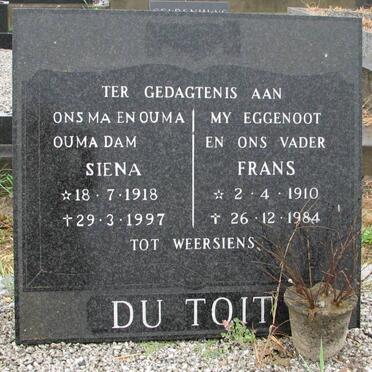 TOIT Frans, du 1910-1984 &amp; Siena 1918-1997