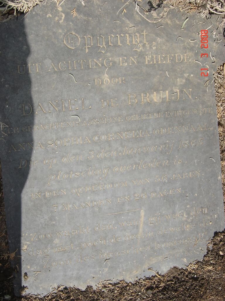 BRUIJN Anna Sophia Cornelia, de nee ODENDAAL -1865