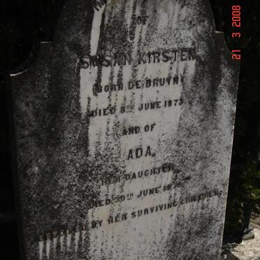 KIRSTEN Susan nee DE BRUYN -1873 :: KIRSTEN Ada -1876