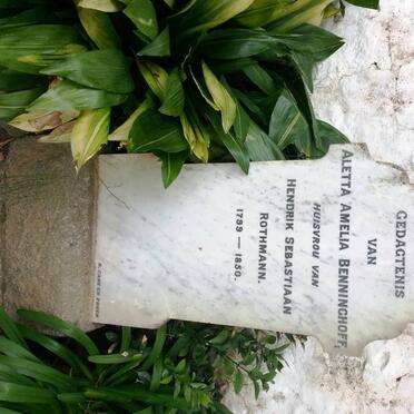 ROTHMANN Aletta Amelia nee BENNINGHOFF 1799-1850