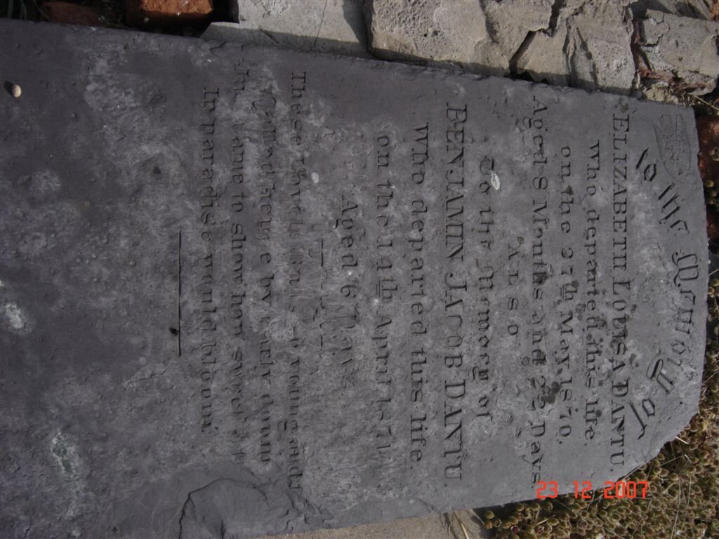 DANTU Benjamin Jacob -1871 :: DANTU Elizabeth Louisa -1870