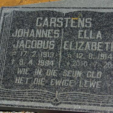 CARSTENS Johannes Jacobus 1913-1994 &amp; Ella Elizabeth 1914-2010