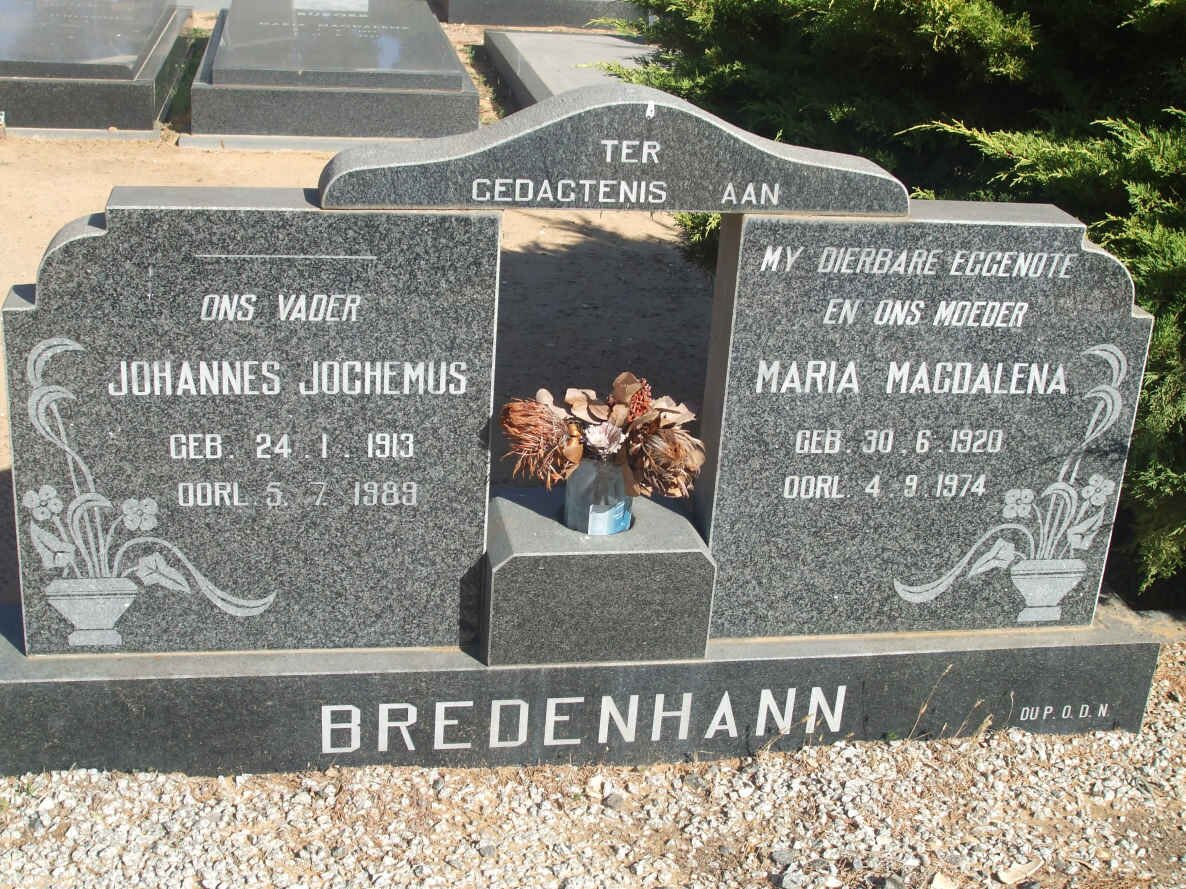 BREDENHANN Johannes Jachemus 1913-1989 &amp; Maria Magdalena 1920-1974