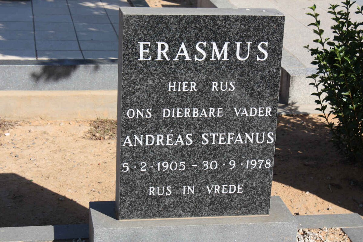 ERASMUS Andreas Stefanus 1905-1978