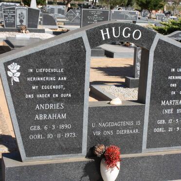 HUGO Andries Abraham 1890-1973 &amp; Martha S.P. HUGO 1892-1978