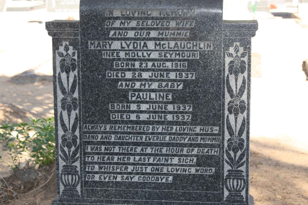 McLAUGHLIN Mary Lydia SEYMOUR -1937 :: McLAUGHLIN Pauline 1937-1937