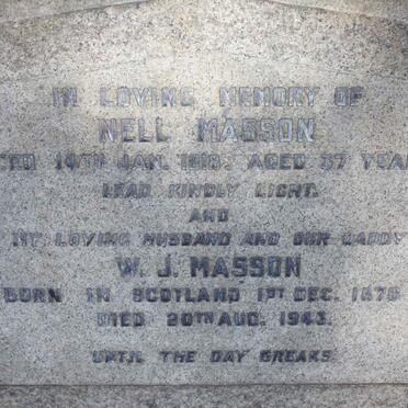 MASSON W.J.  1876--1943 &amp; Nell -1918