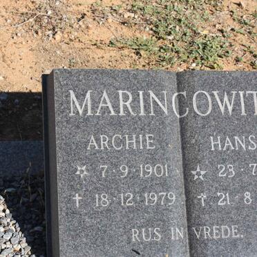 MARINCOWITZ Archie 1901-1979 &amp; Hansie 1901-1992