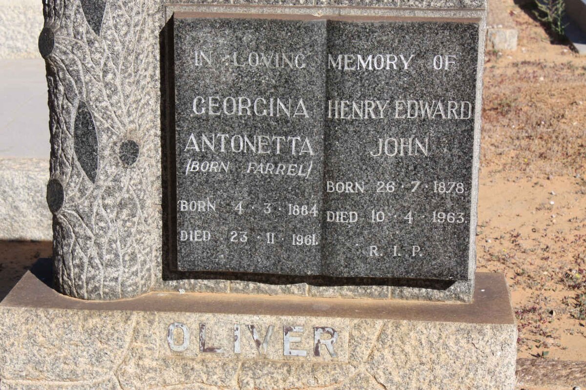 OLIVER Henry Edward John 1878-1963 &amp; Georgina Antonetta FARREL 1884-1961