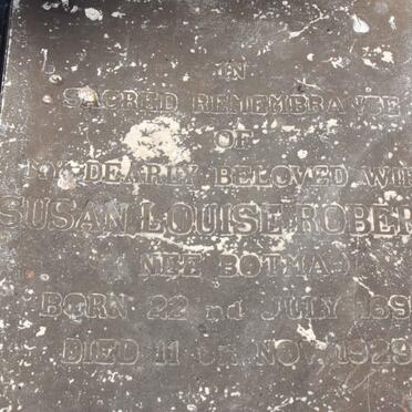 ROBERT Susan Louise nee BOTMA 1895-1929