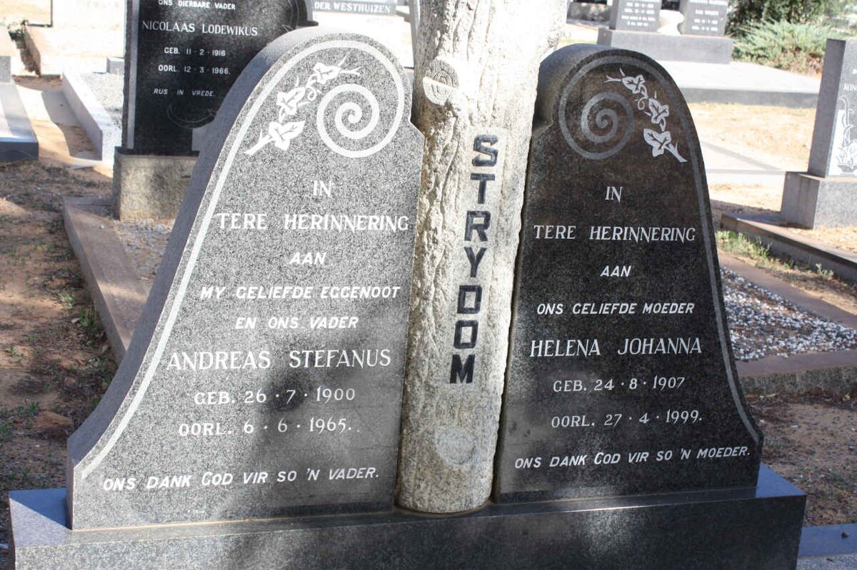 STRYDOM Andreas Stefanus 1900-1965 &amp; Helena Johanna 1907-1999