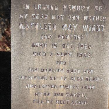 WINDT Kathleen May nee PONTON 1920-1943 :: WINDT Baby