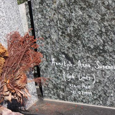 WET Annetjie-Anna Susanna, de nee LOOTS 1948-1999 :: WOLMARANS Jan H. 1917-2000 &amp; Issie 1925- 