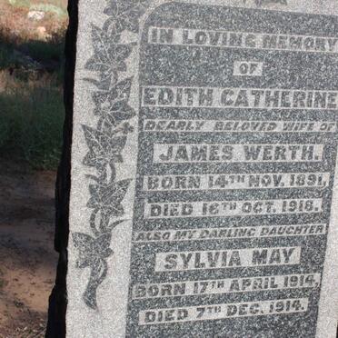 WERTH Edith Catherine 1891-1918 :: WERTH Sylvia May 1914-1914