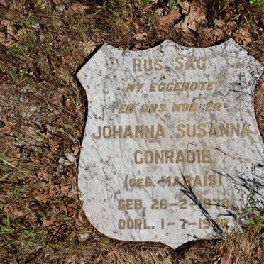CONRADIE Johanna Susanna nee MARAIS 1878-1942