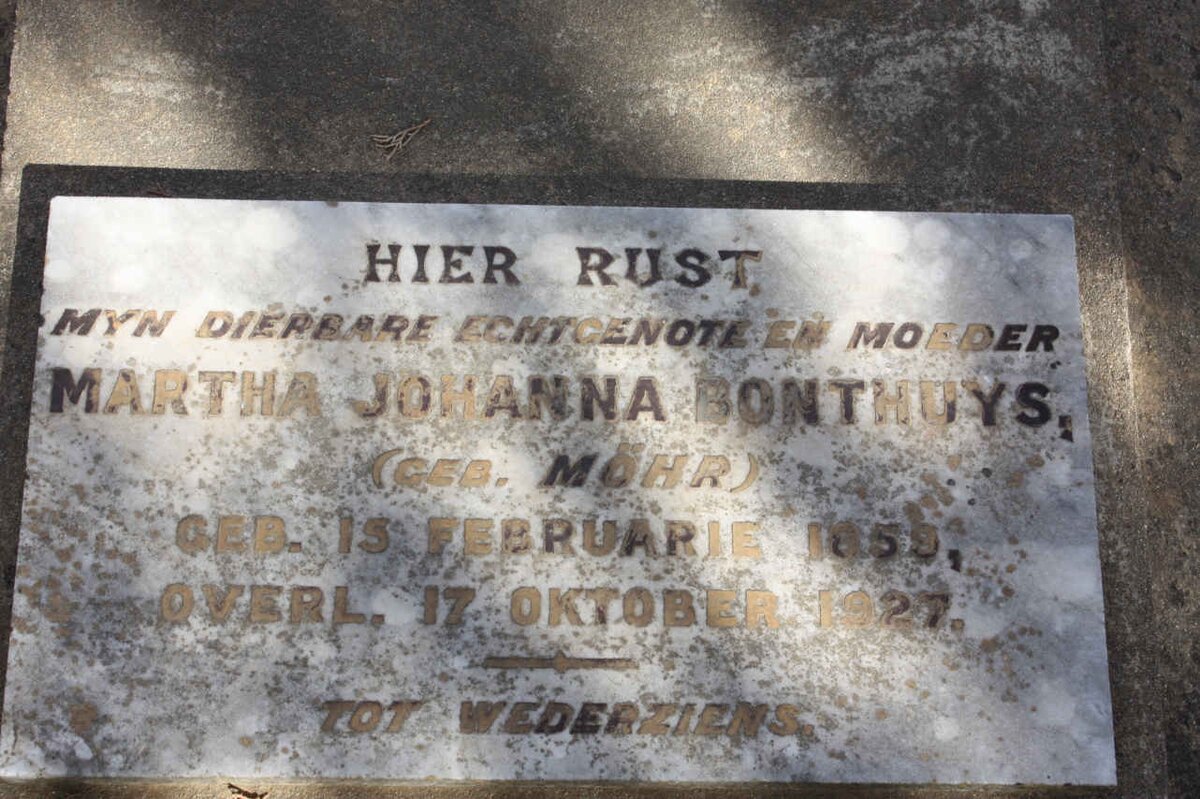 BONTHUYS Martha Johanna nee MOHR 1859-1927