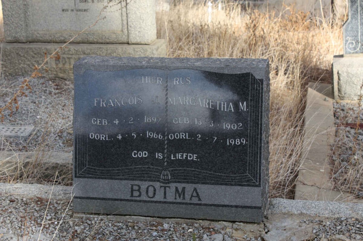 BOTMA Francois J. 1897-1966 &amp; Margaretha M. 1902-1989