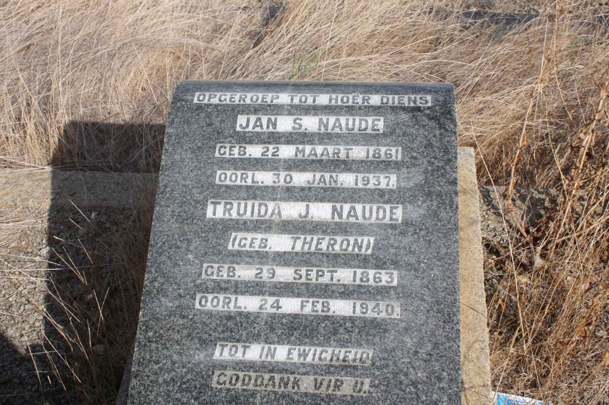 NAUDE Jan S. 1861-1937 &amp; Truida J. THERON 1863-1940