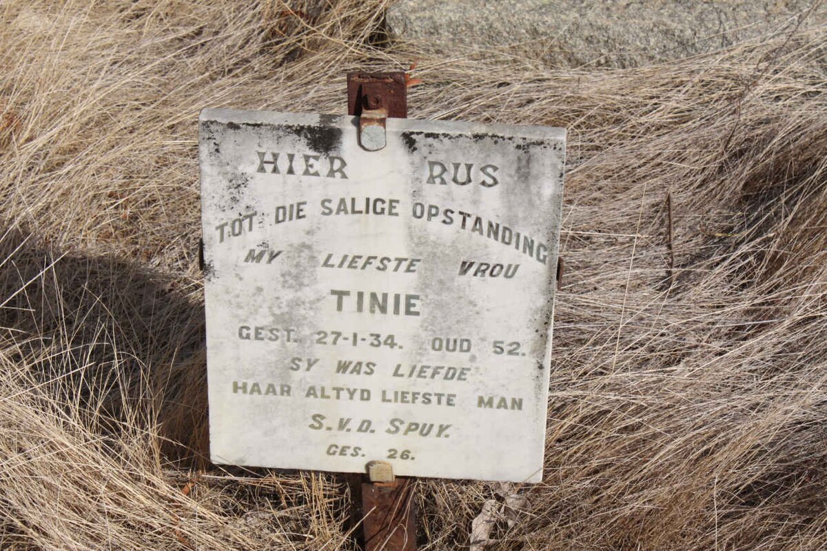 SPUY Tinie, v.d. -1934