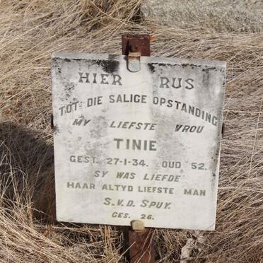 SPUY Tinie, v.d. -1934
