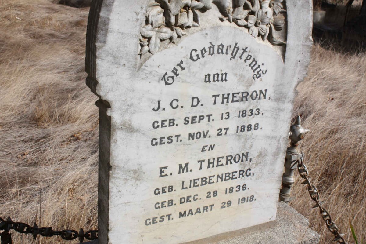 THERON J.C.D. 1833-1888 &amp; E.M. LIEBENBERG 1836-1918