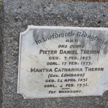 THERON Pieter Daniel 1853-1933 &amp; Martha Catharina LOMBARD 1851-1931