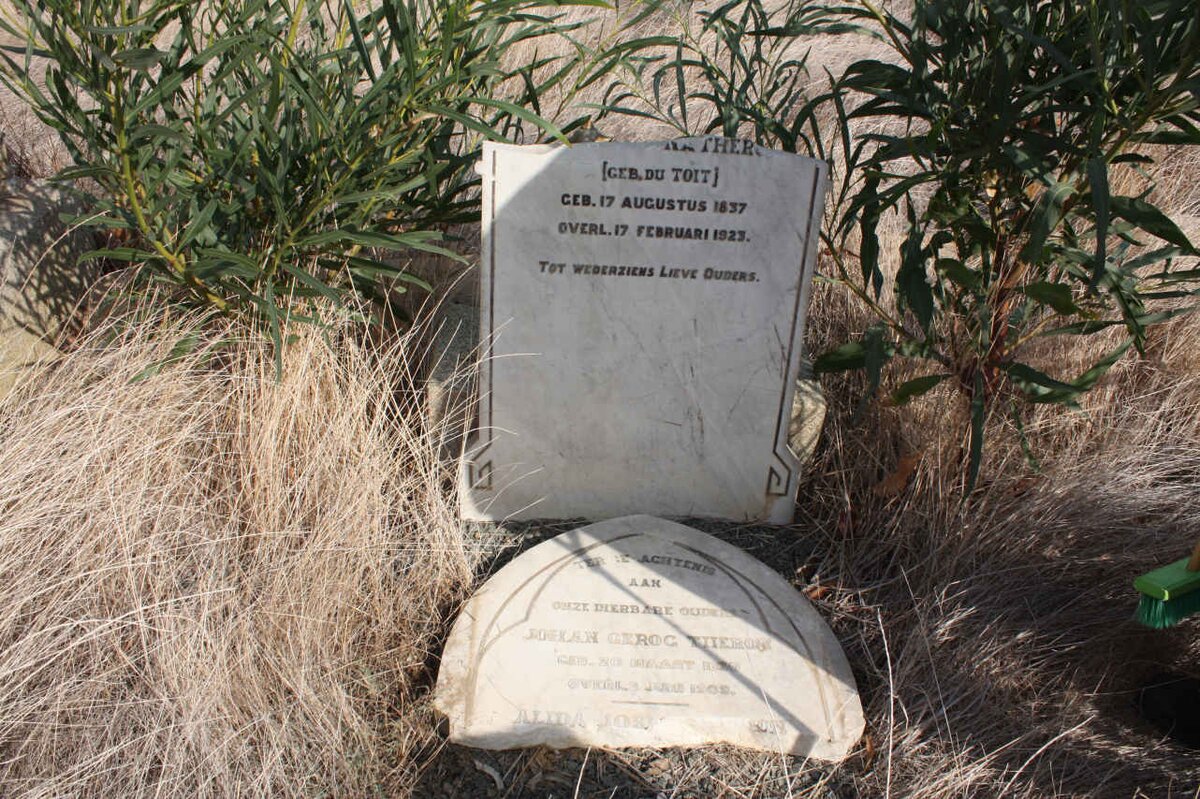 THERON Johan Gerog 1830-1909 &amp; Alida Josina DU TOIT 1837-1923