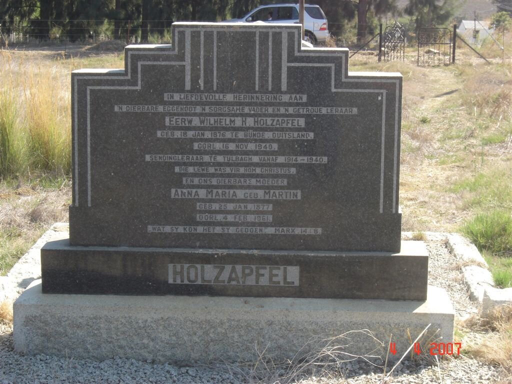 HOLZAPFEL Wilhelm H. 1876-1940 &amp; Anna Maria MARTIN 1877-1961